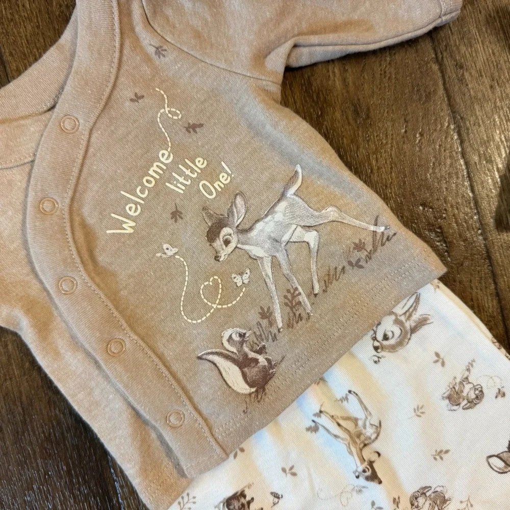 Disney Baby Bambi Bundle Preemie Outfit Hat Welcome Little One Gender Neutral